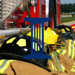 Fire helmets and uniforms with bank logo