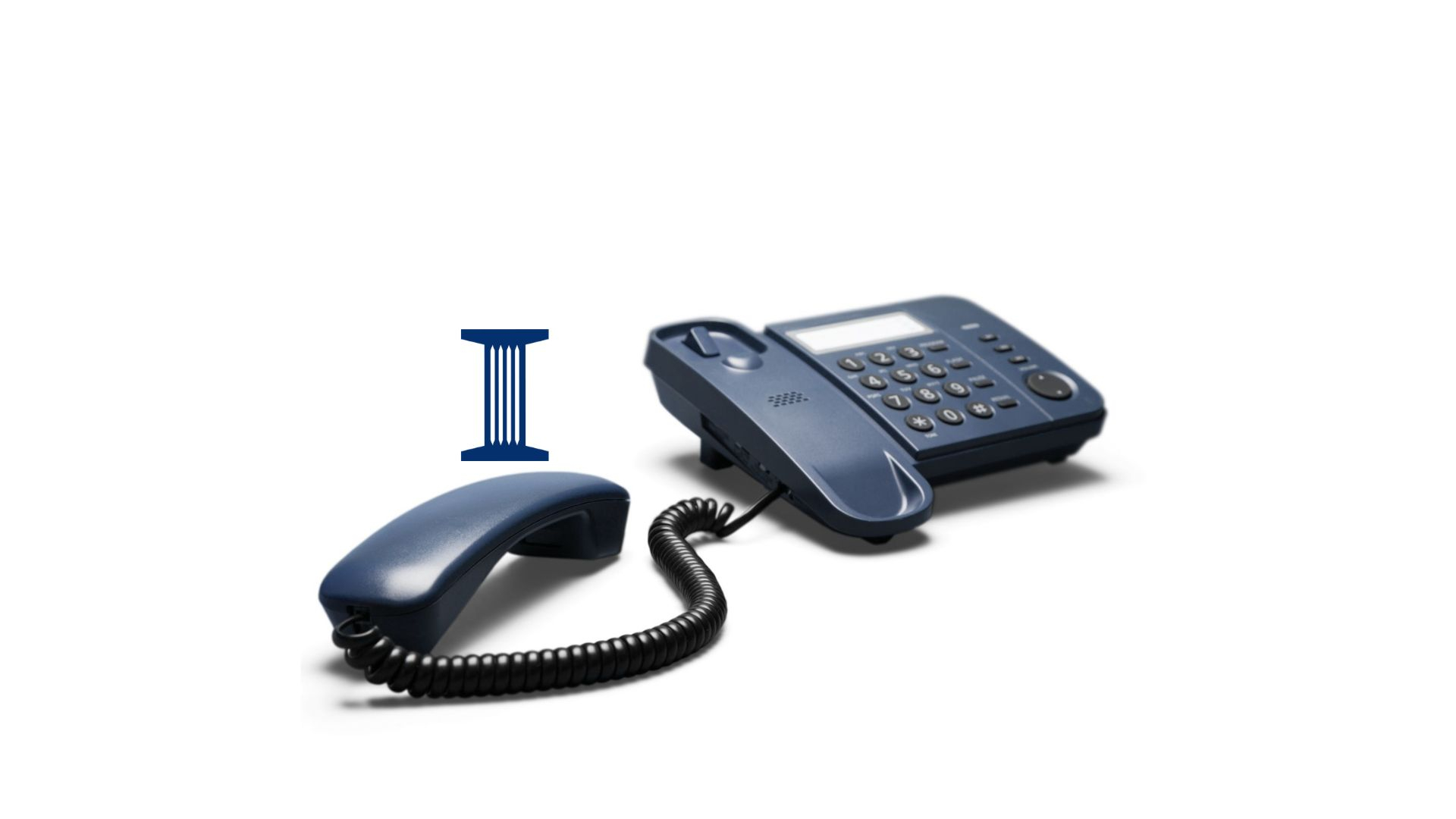Business phone with cord and receiver off the hook