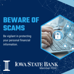 Beware of scams with computer keyboard graphic