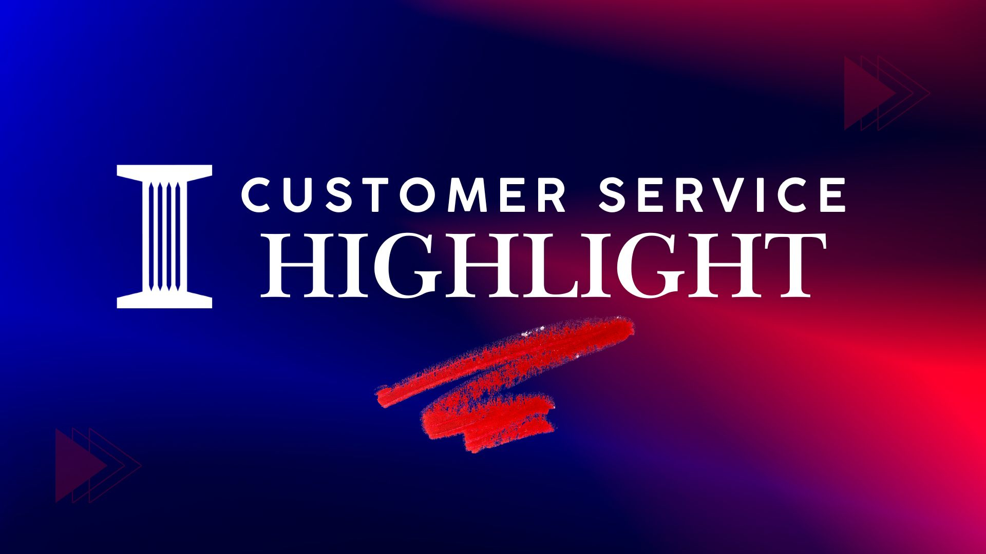 Red and blue customer service highlight with bank logo