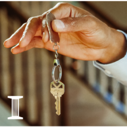 Key on key ring with bank logo