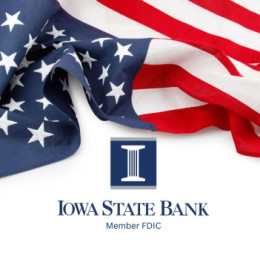 American flag with bank logo