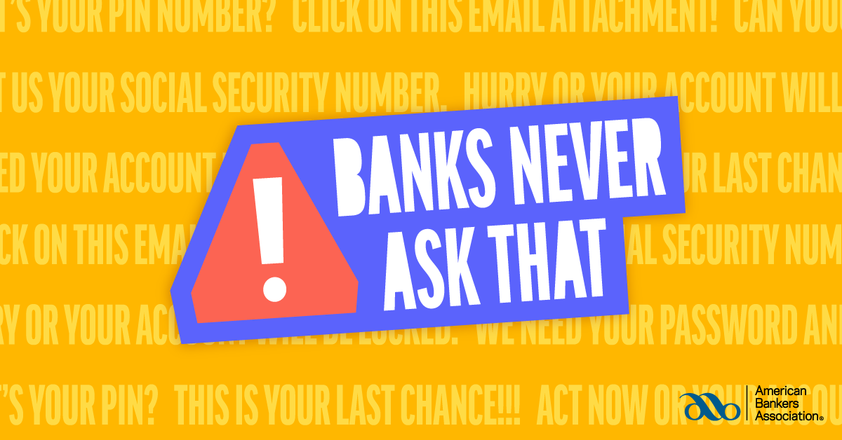 Banks Never Ask That graphic