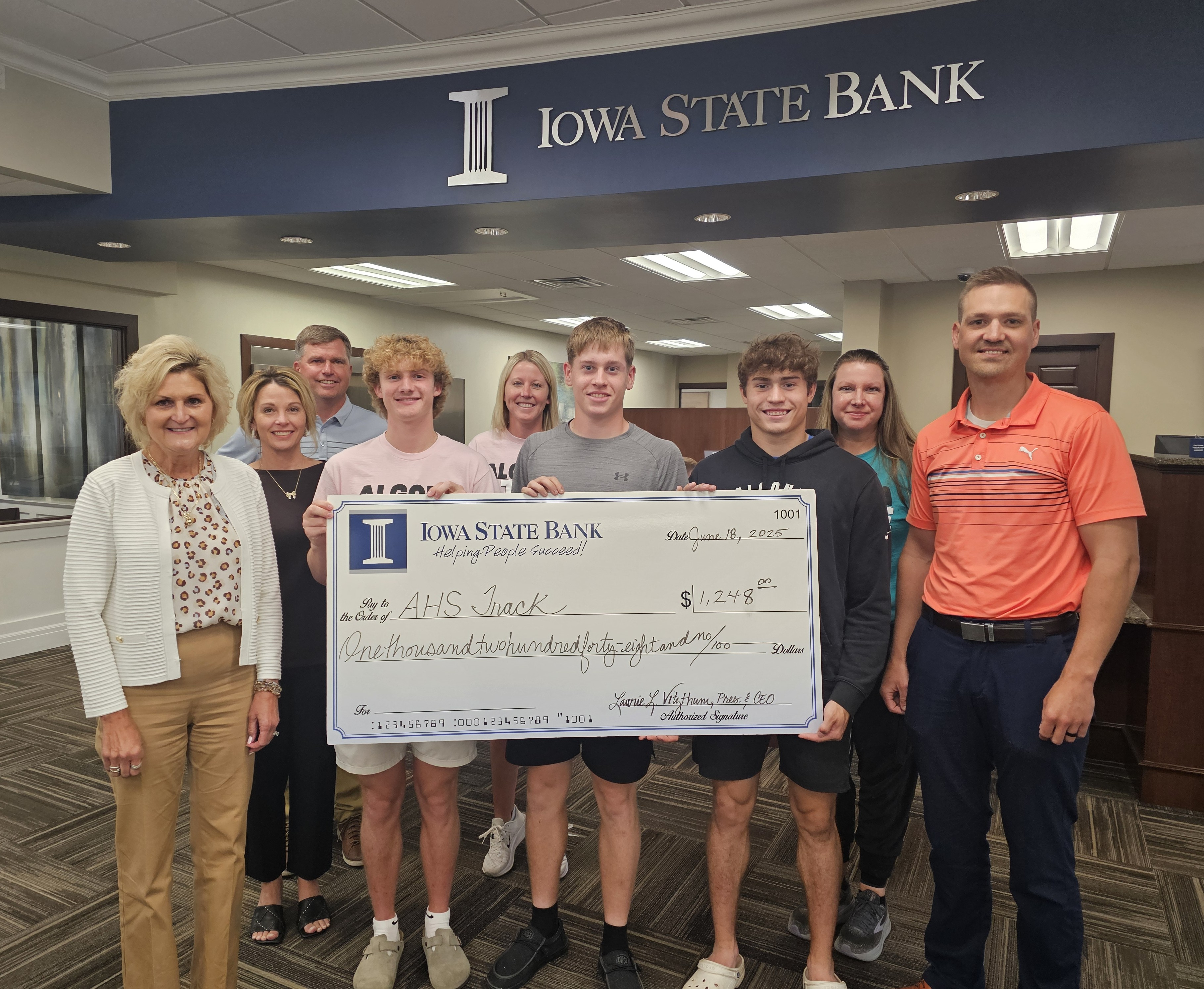 State Meet Results in Donation for AHS Track
