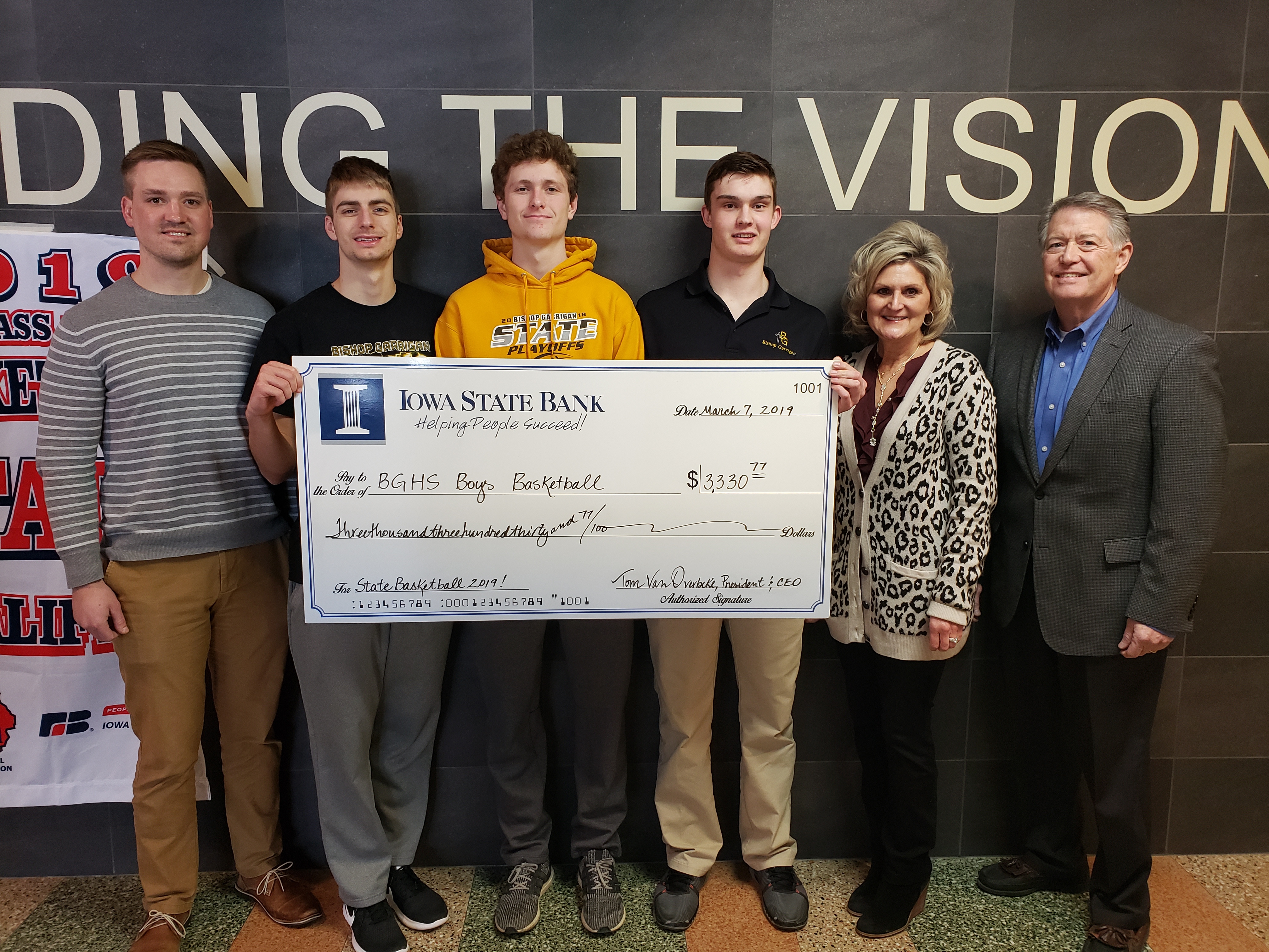 Donation is Slam Dunk for Bishop Garrigan