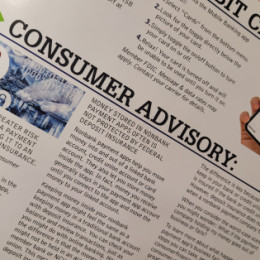 Consumer advisory text